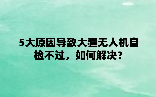 5大原因导致大疆无人机自检不过，如何解决？